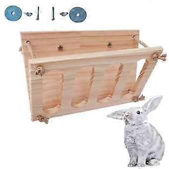 Kanin hömatare Vikbar trähömatare Fast bricka Marsvin Hömatare Husdjur Gräshållare Cage Chinchilla Hamster Tillbehör