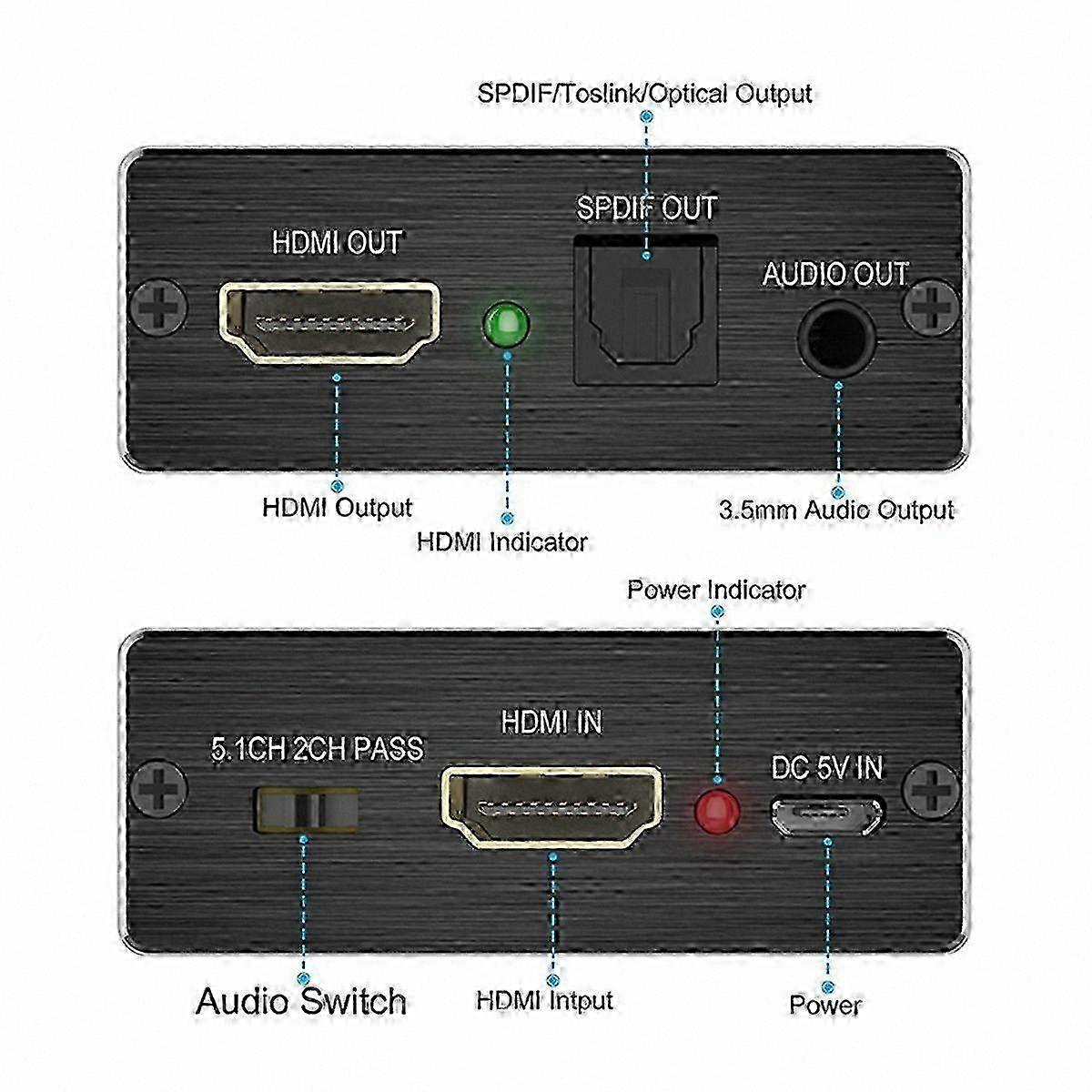 Audio Converter SPDIF Extractor Stereo Optical Adapter
