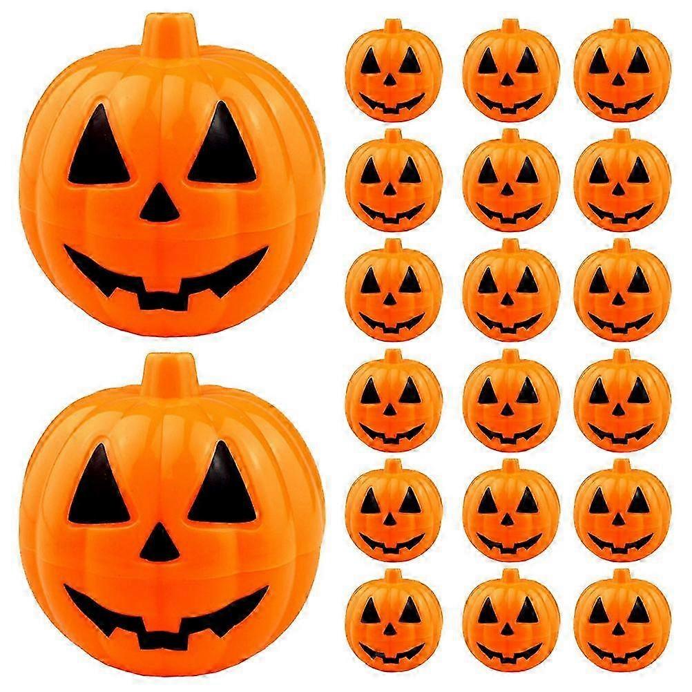 40Pcs Halloween Pumpkin Candy Storage Boxes Orange Plastic Candy Holders
