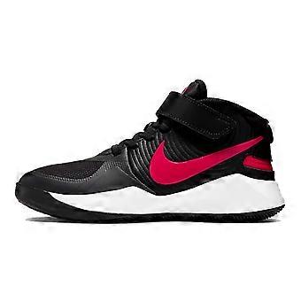 Nike Team Hustle D 9 FlyEase Mid top Basketball Shoes Black Red Unisex BV2952-061
