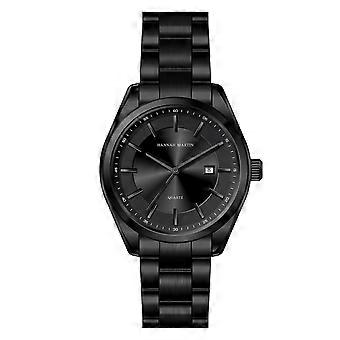 Reloj HANNAH MARTIN de acero inoxidable, relojes de lujo para hombre, reloj de pulsera con movimiento de cuarzo, relojes sencillos.