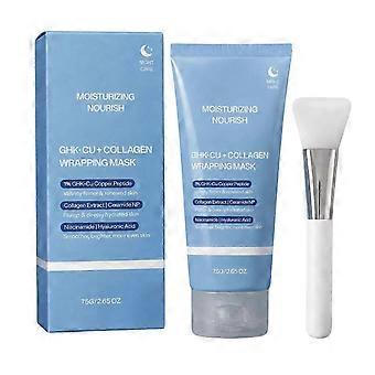 GHK‑Cu Collagen Wrapping Mask with Brush, Overnight Hydrating Mask Improves Dull Skin Long‑Lasting Hydration_rbxg