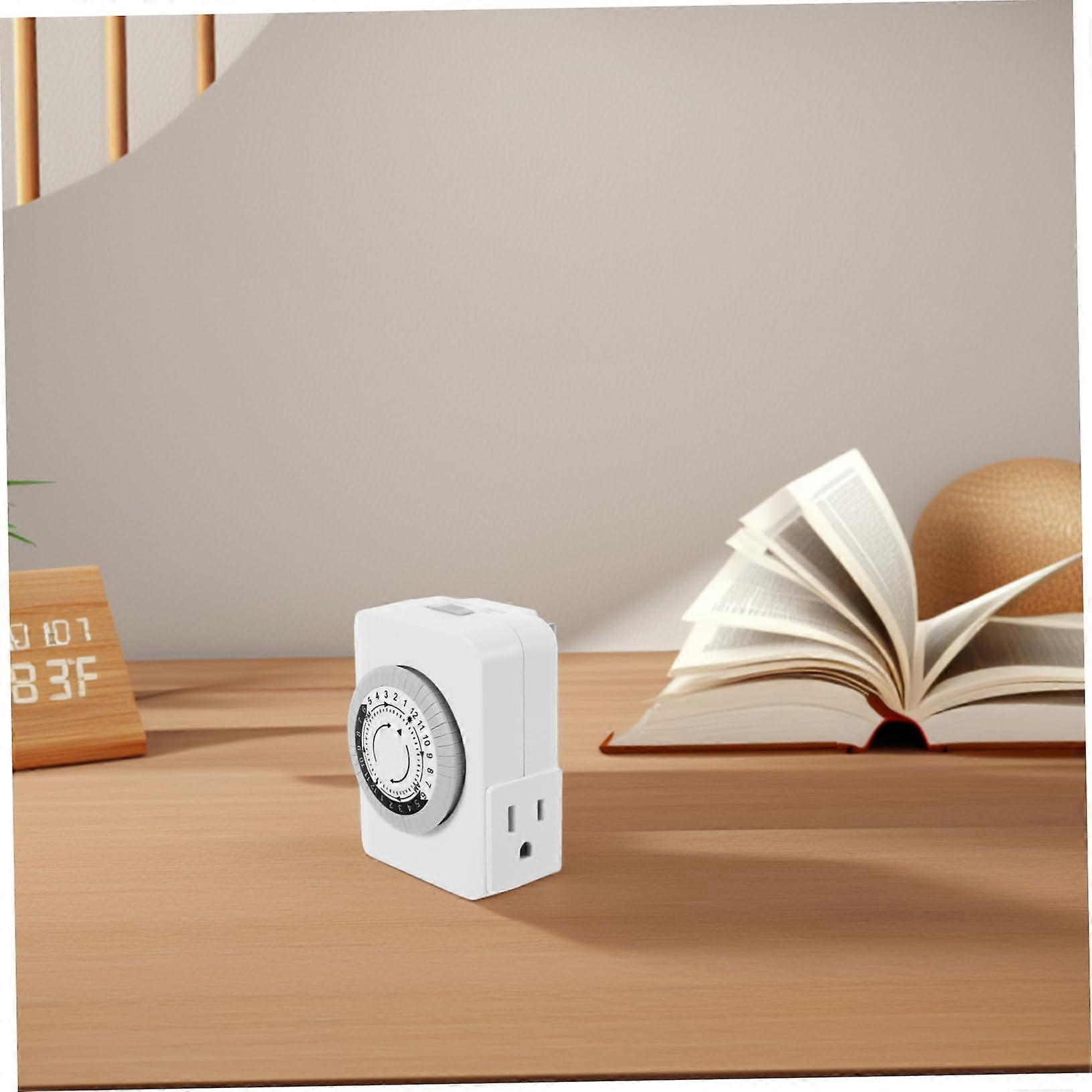 Mechanical Timer Outlet with Automatic On/Off Control, Energy Saving Plugin for Lights and Appliances