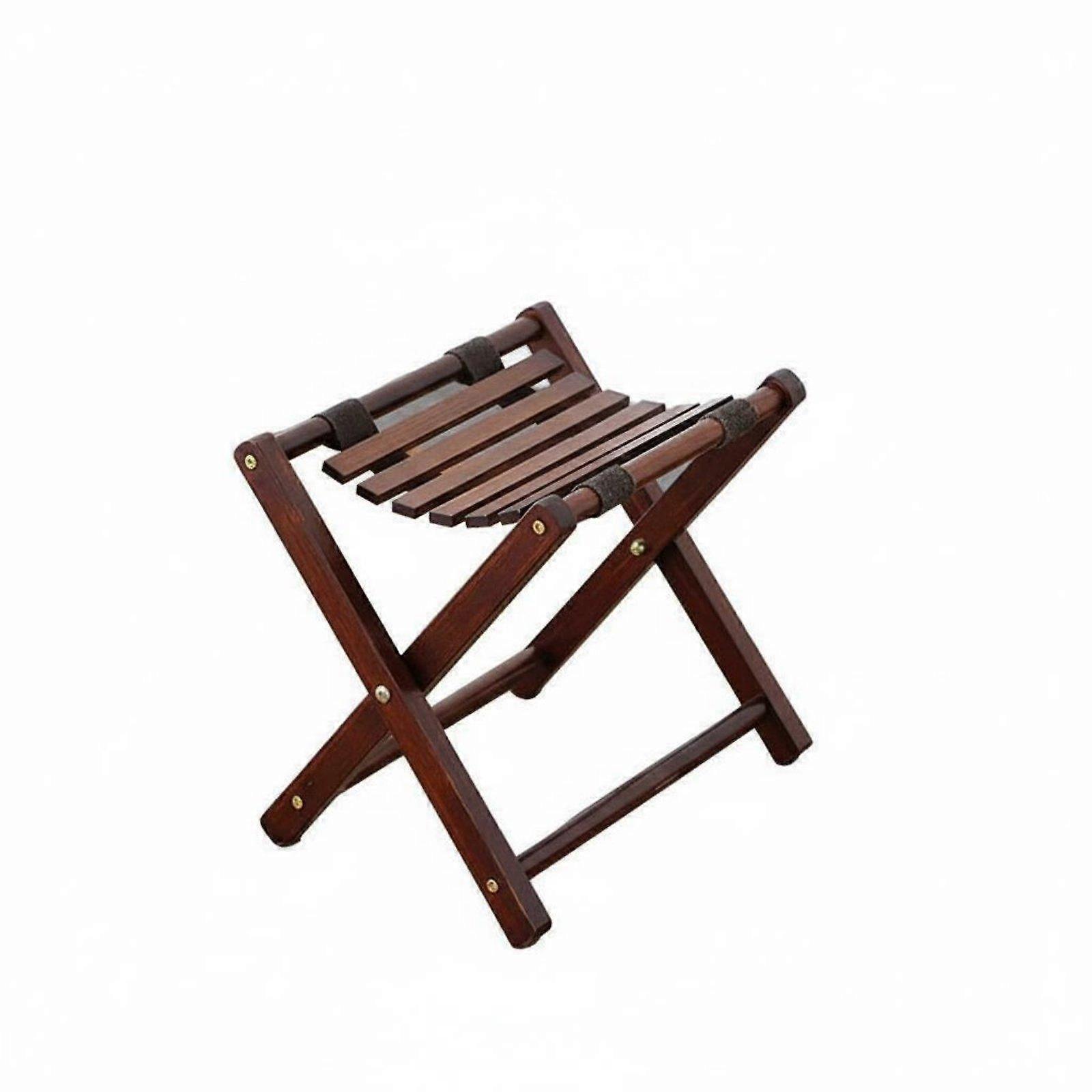 Foldable Bamboo Stool Space Saving Cross-Frame Camping Seat No Assembly Required
