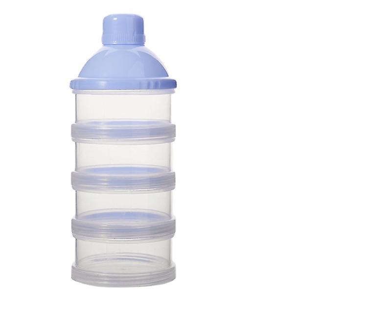 Portable Formula Dispenser With 4 Layer, Milk Powder Dispenser Pot Non-spill Kids Milk Powder Storage Container For Travel Outdoor(1pc, Blue)
