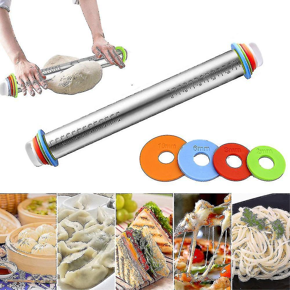 Deegroller - Cookie Rolling Pin Rvs Deegroller 17 In Verstelbare Dekrollers - Aespa