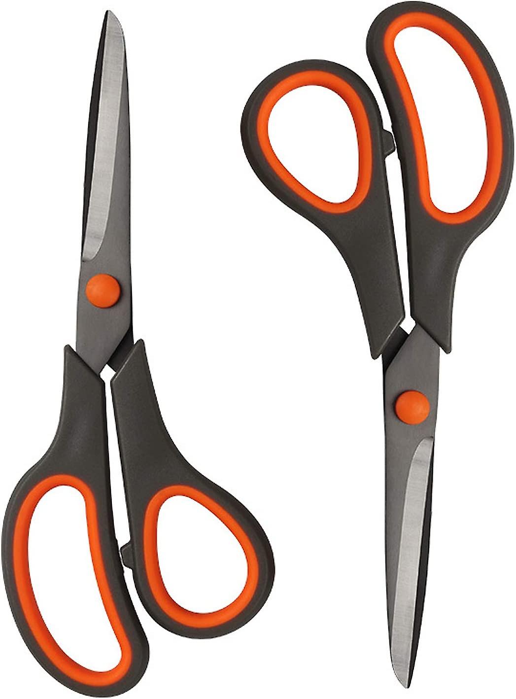 Scissors, 8" Multipurpose Scissors Bulk 2-Pack, Ultra Sharp Titanium Blade Shears, Sturdy Sharp Scissors for Office Home School Sewing Fabric Craft Su