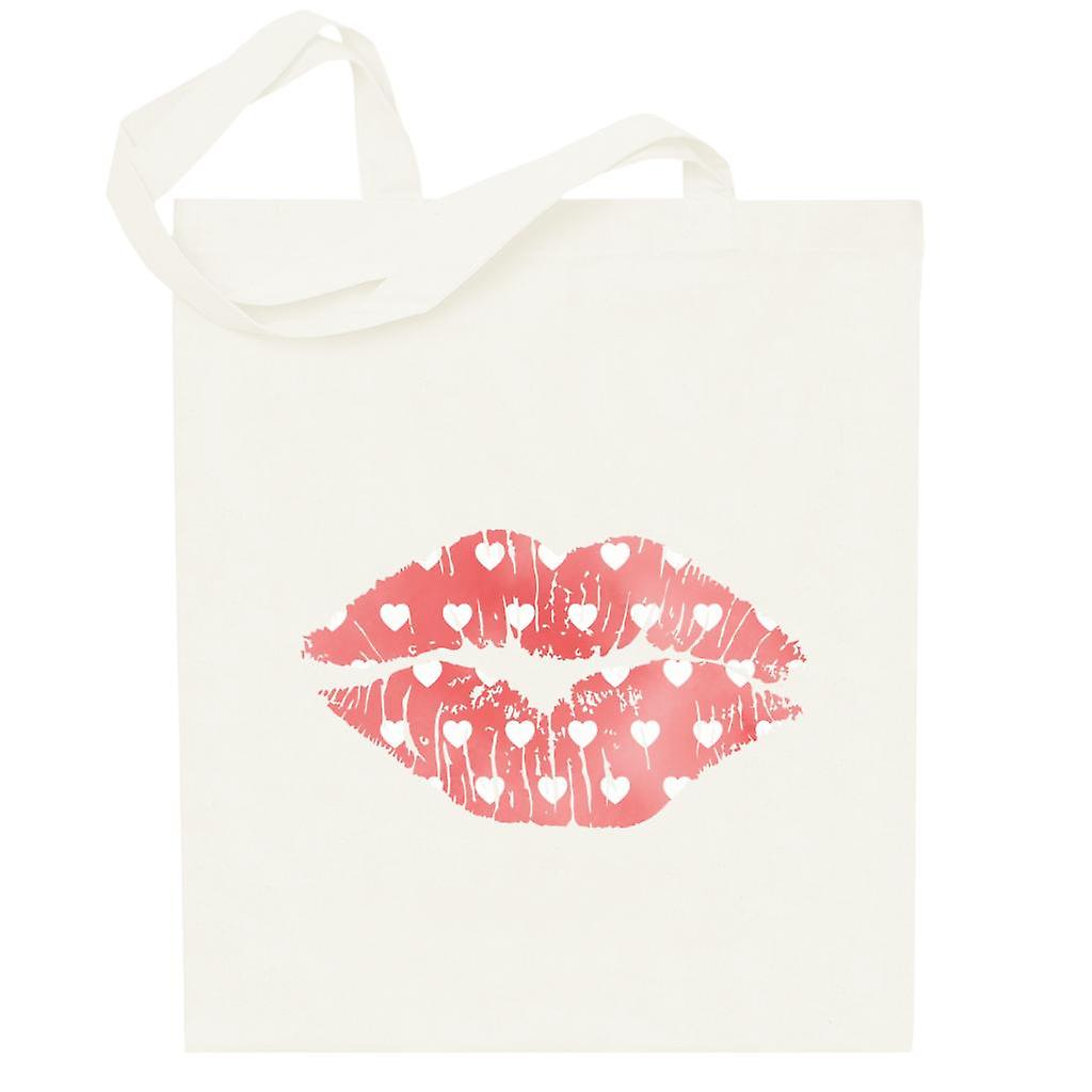 Pink Hearts Lips Totebag