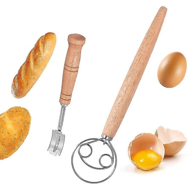 Holaroom Practical Egg Beater Bread Knife Dough Cutter Stirrer For Flour Cream Whisk Stiring(silver)