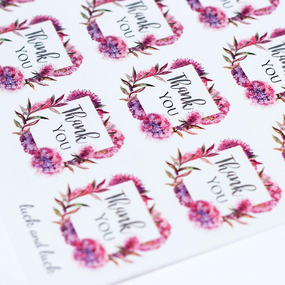 THANK YOU Sticker sheet Pink Blossom Single Sheet of 35 Stickers Craft