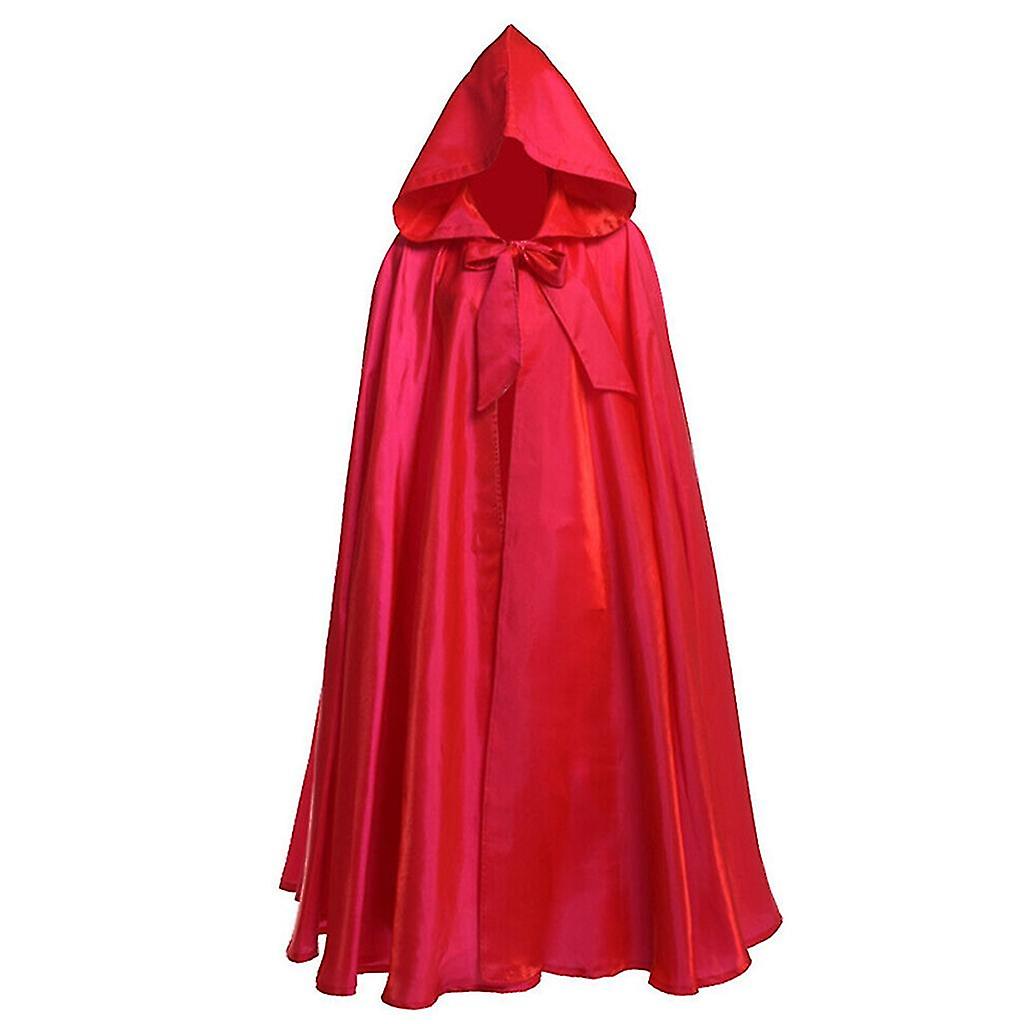 Witchcraft Solid Color Tie Up Medieval Robe Halloween Hooded Cloak Long Cape