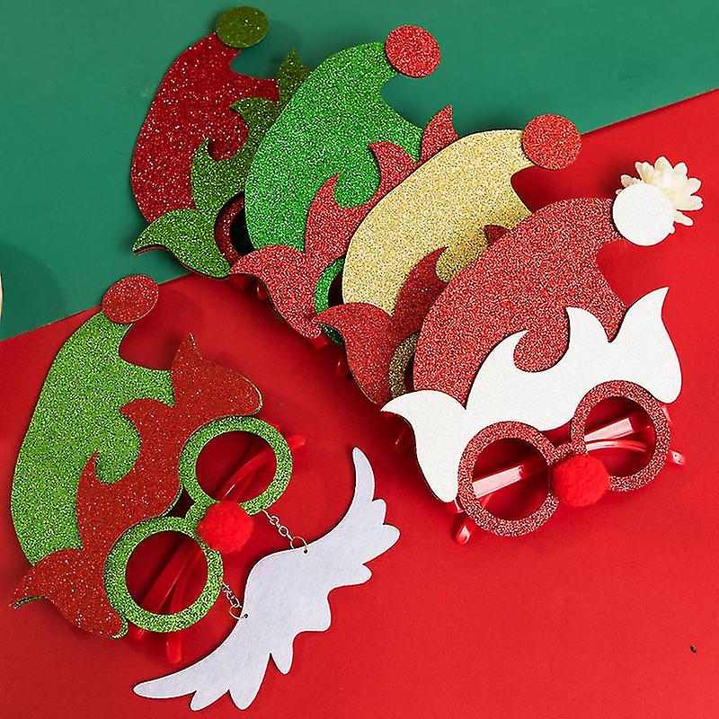5 paires de lunettes de déguisement drôles de lunettes de soleil de fête, accessoires de photobooth fous pour Noël, nouveau