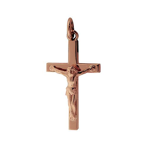 9ct Rose Gold 30x18mm solid block Crucifix Cross