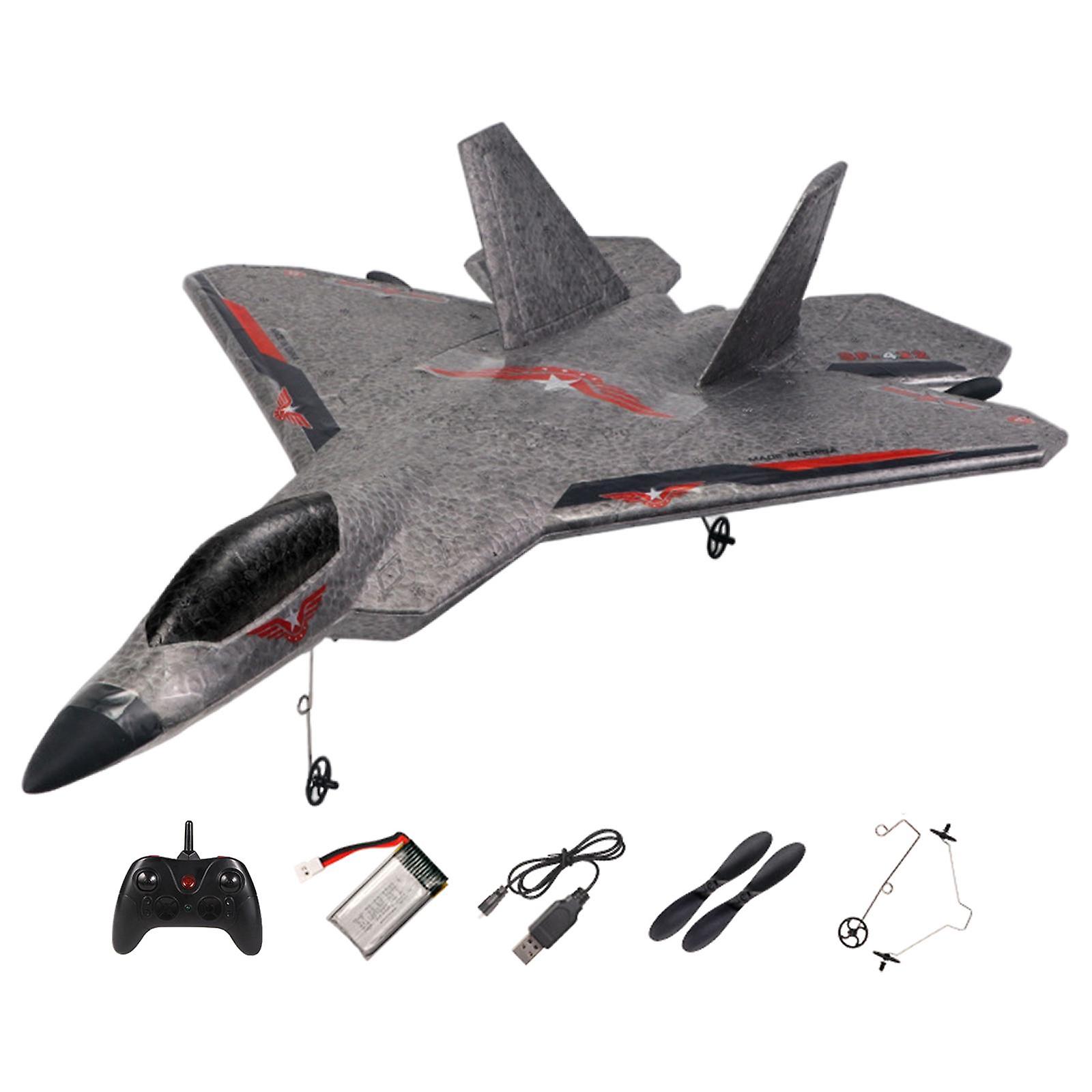 2.4G RC Airplane Read to Fly Foam 2 Channels Fixed Wing Plane RC Glider Gray