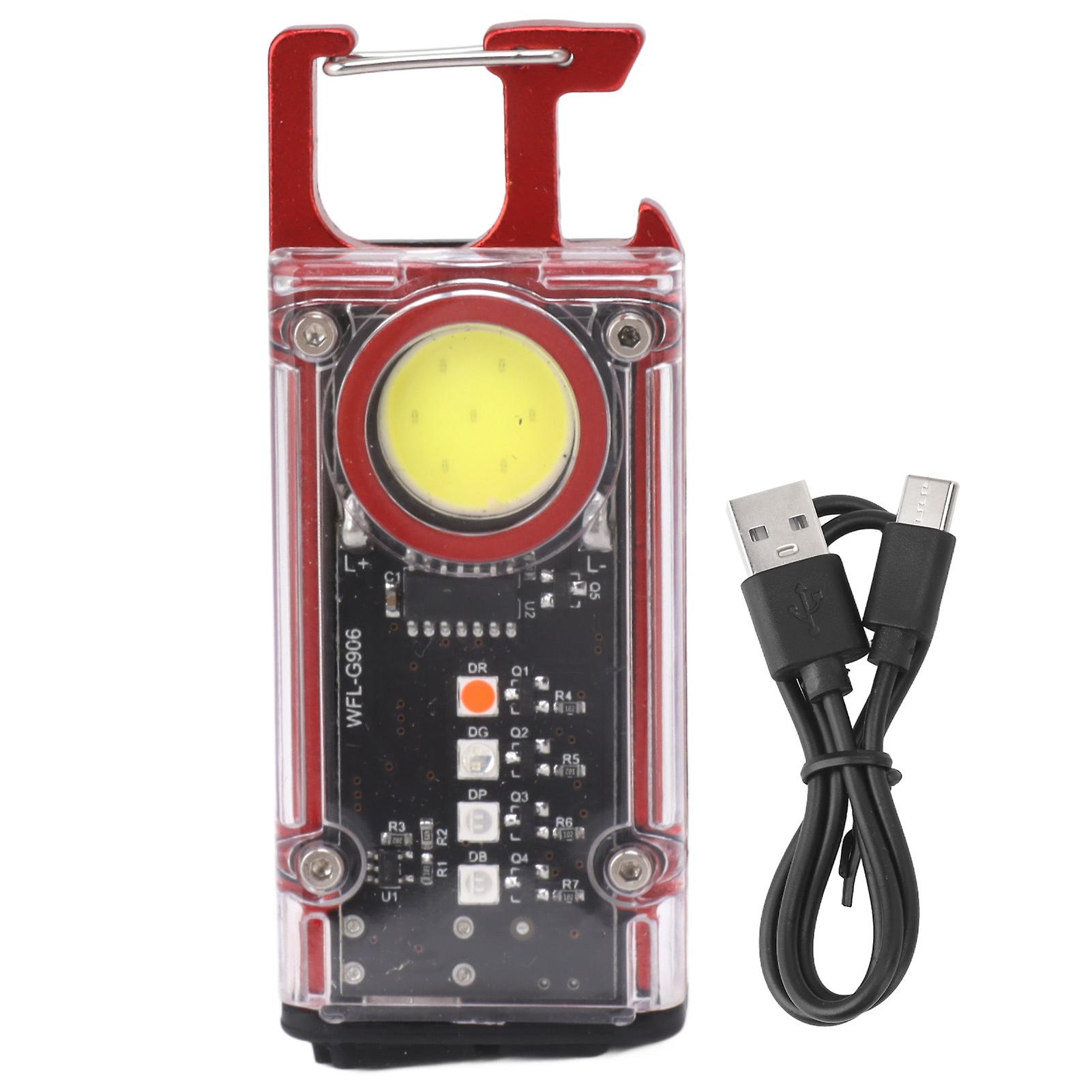 800LM COB Keychain Work Light Rechargeable Mini LED Flashlightht Outdoor Flashlight Bottle Opener Signal Light K45