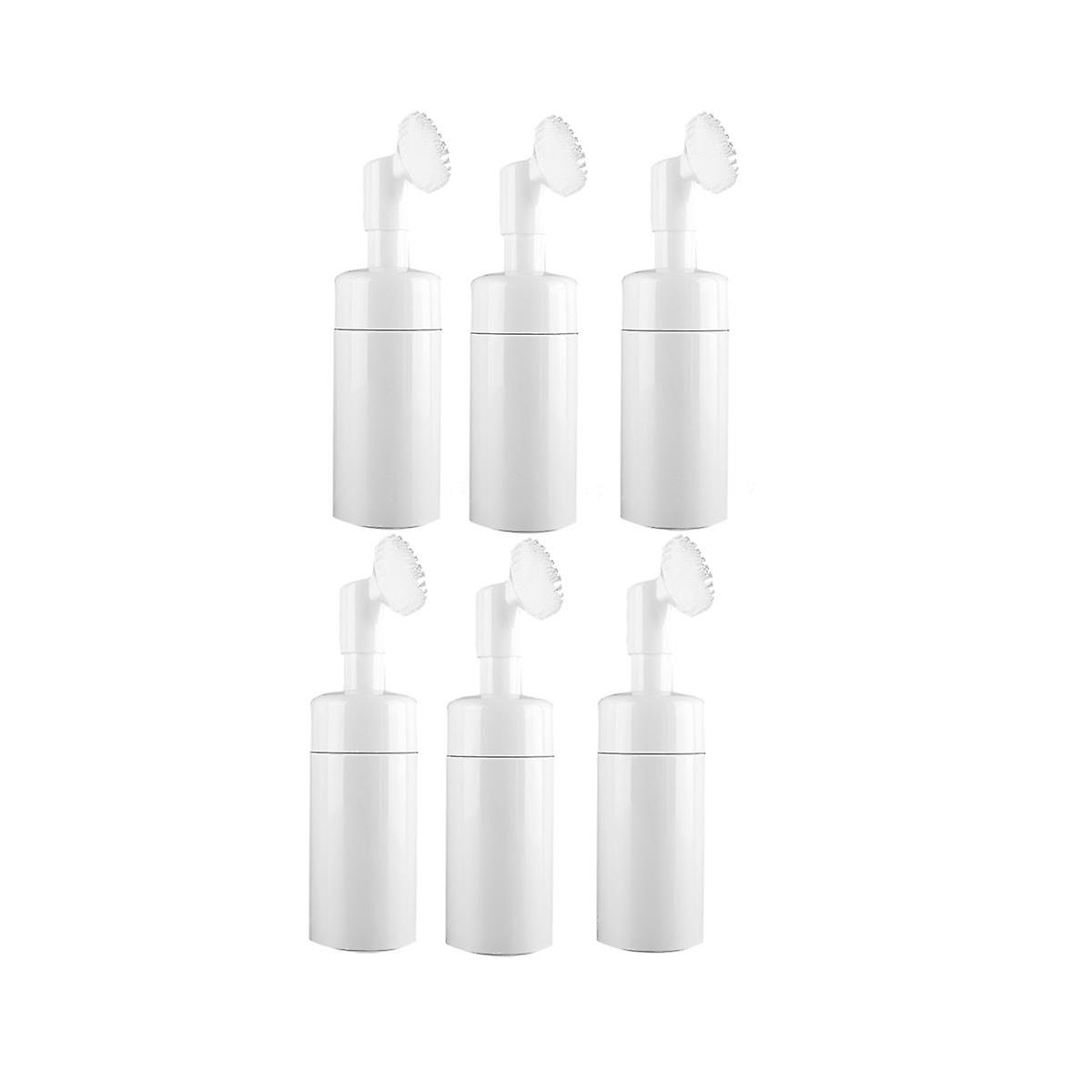 6Pcs 100Ml Soap Foaming Bottle Facial Cleanser Foam Maker Bottle with Silicone Clean Brush Portable