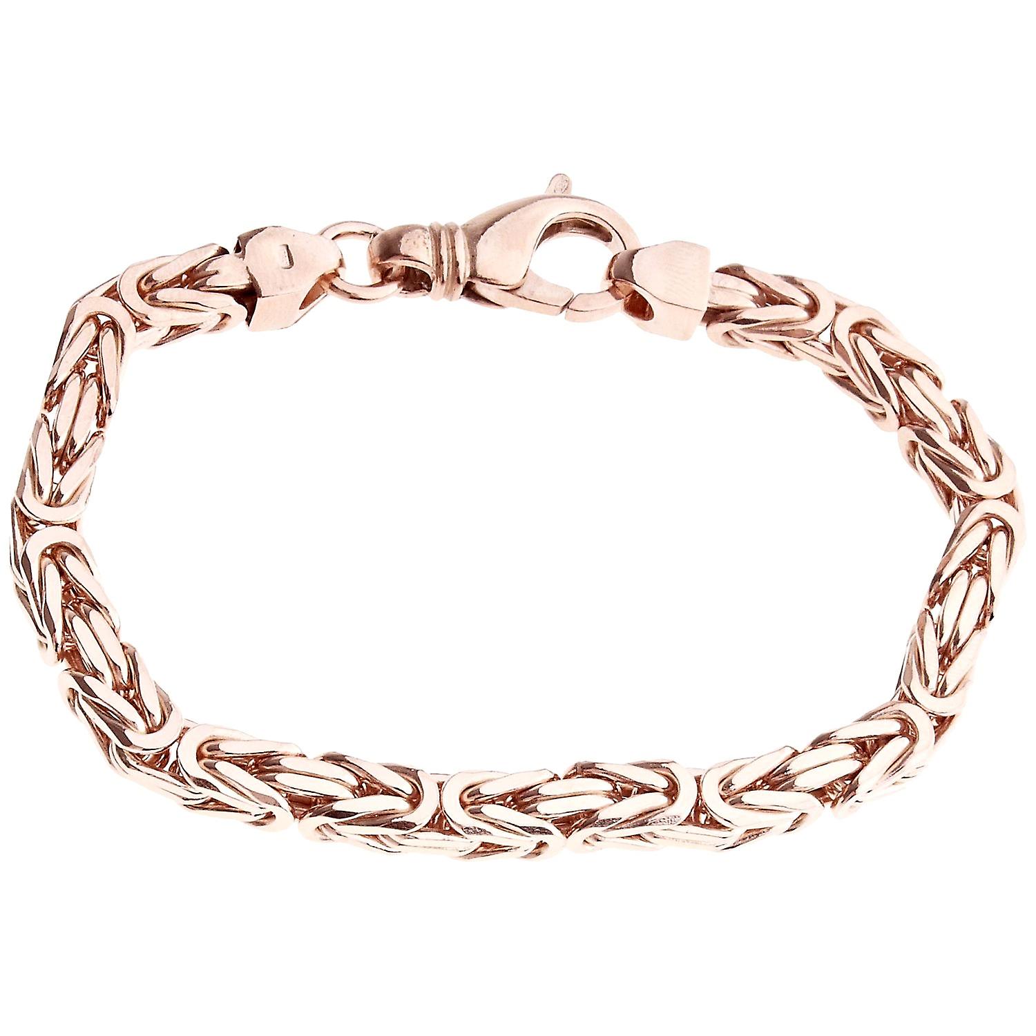 斯特林 925 银皇家手镯 - 拜赞廷 6x6 毫米玫瑰金