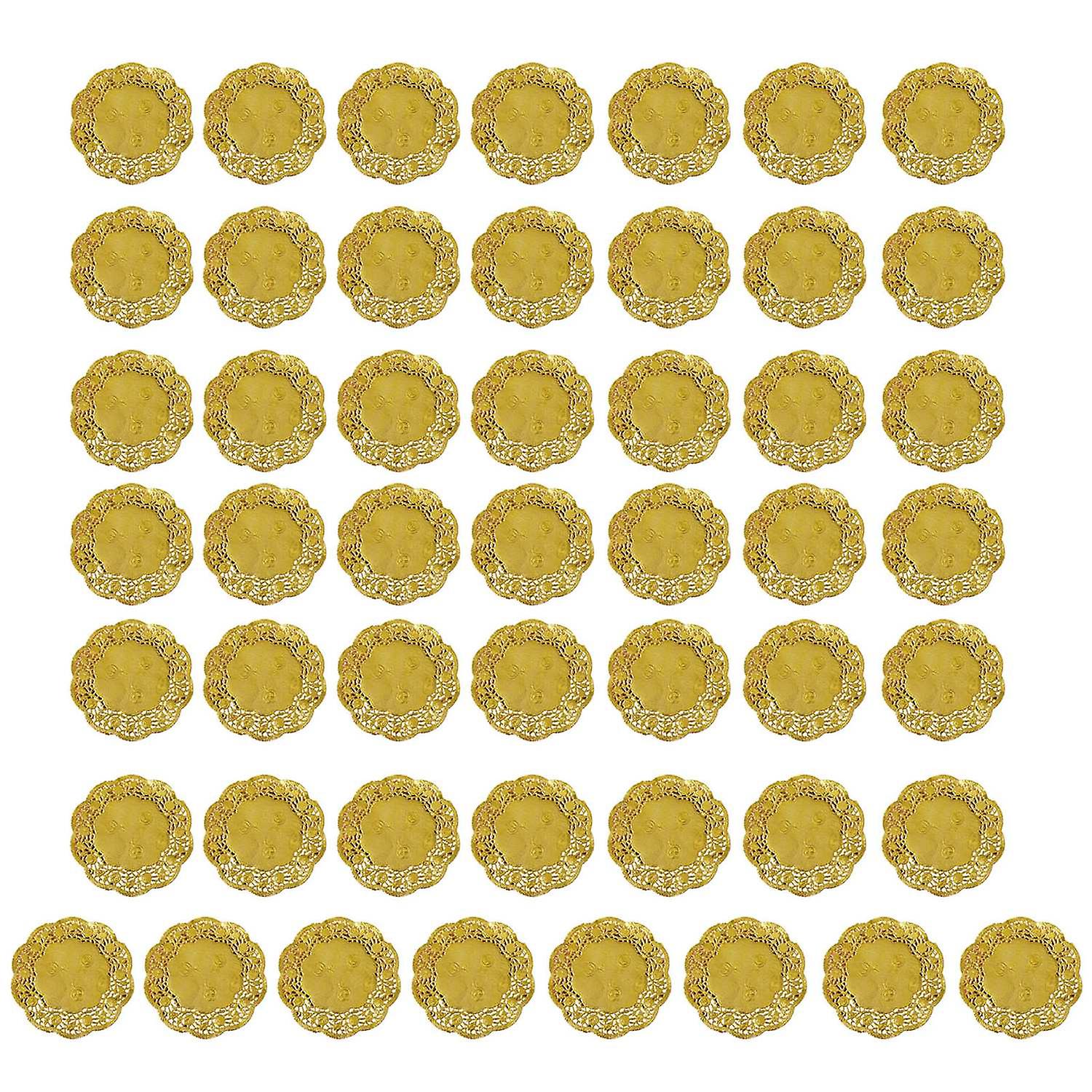 ZHOUBA 50Pcs/Set Exquisite Lace Edge Dessert Mat Beautiful Heat Insulation Paper Cake Mat for Home