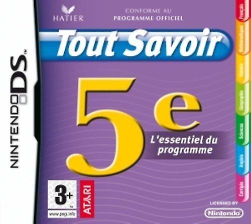 Tout savoir 5e - NDS - PAL - New & Sealed