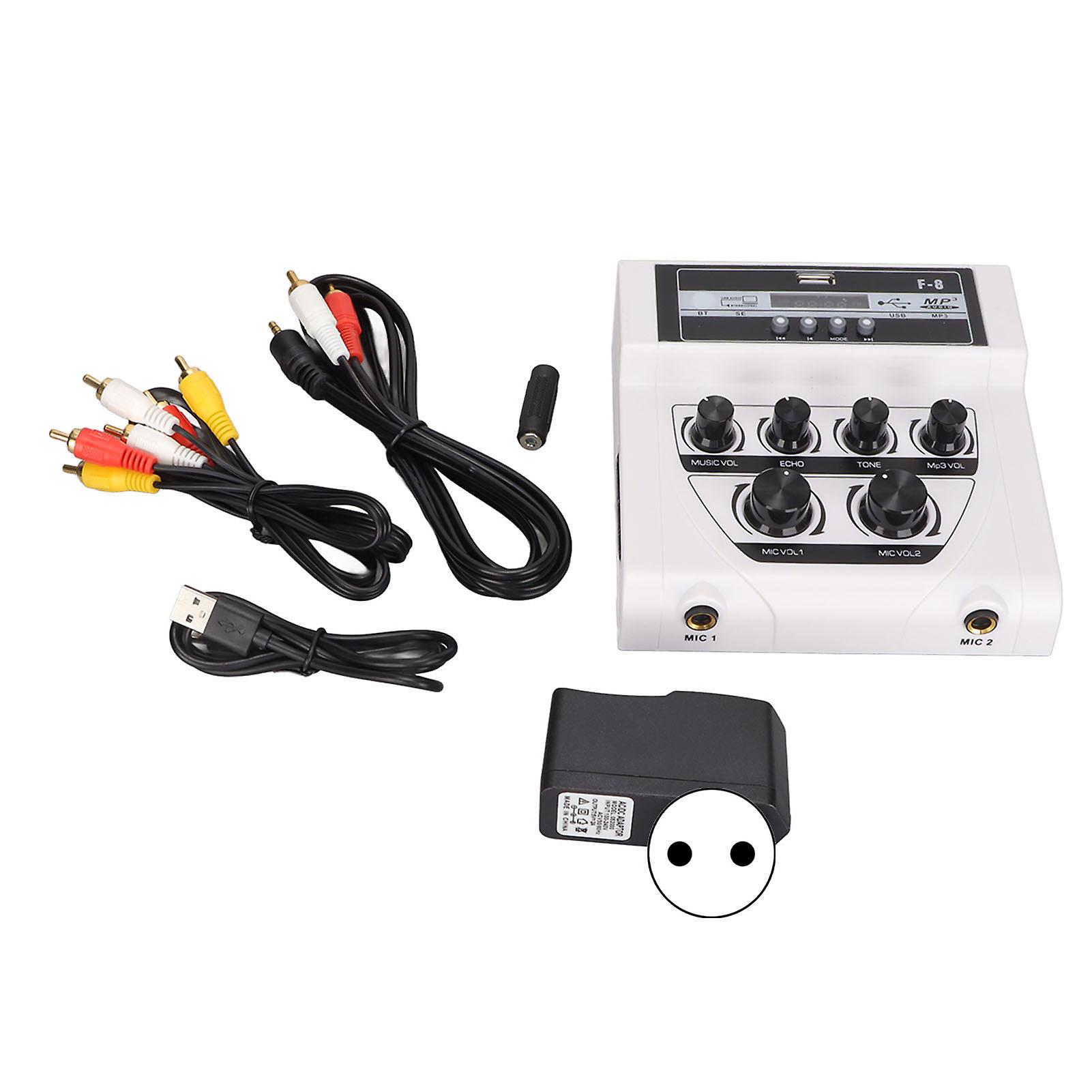 Mini Sound Mixer BT Recording MP3 Function Home Karaoke Stereo Mixer for TV PC Smartphone 100‑240V EU Plug 
