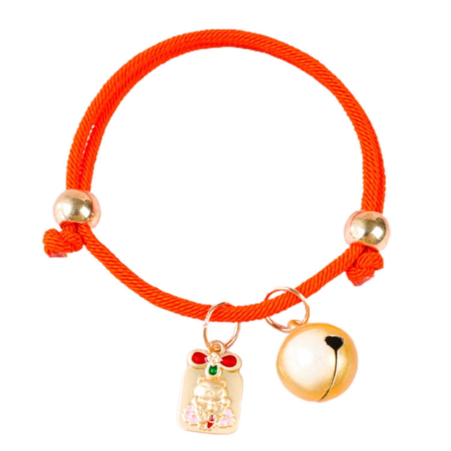 Collier pour animaux de compagnie Style chinois Attrayant Réglable Universal Cats Chiens Collier Collier avec Cloche pour Spr