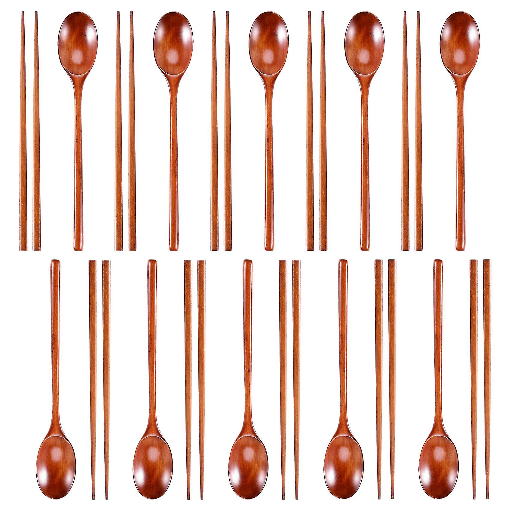 20pcs Spond Chop Set Flatware Reusable Combinat Utensils For Eating