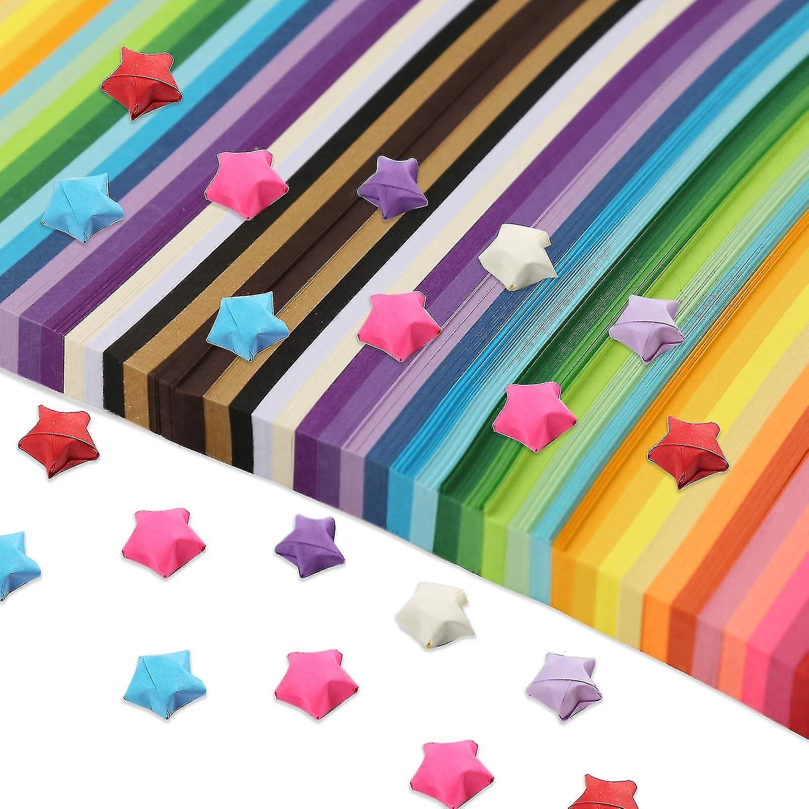 2060 Sheets Star Paper 27 Assortment Color Paper Strip Double Sided Solid Color Decoration Paper St