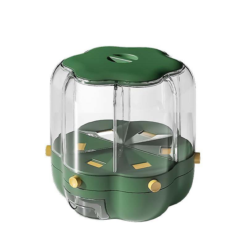 Grains Separate Storage Box Rotating Rice Bucket Food Grade Household Bean Storage Tank Large 6.5kg Green