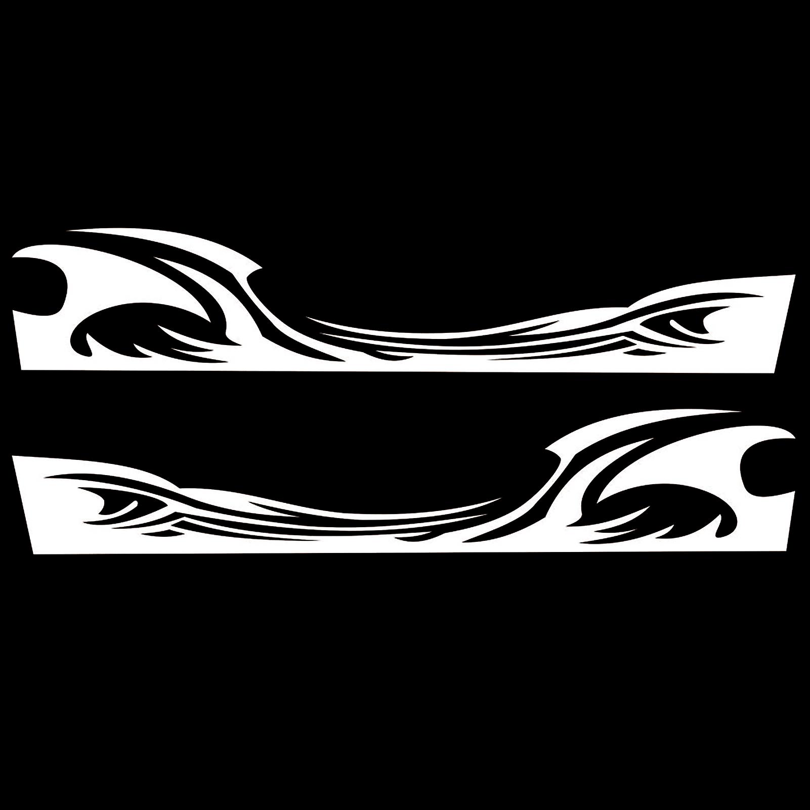 Wave Flame Graphics Car Body Side Stickers Flame Stripe Decals