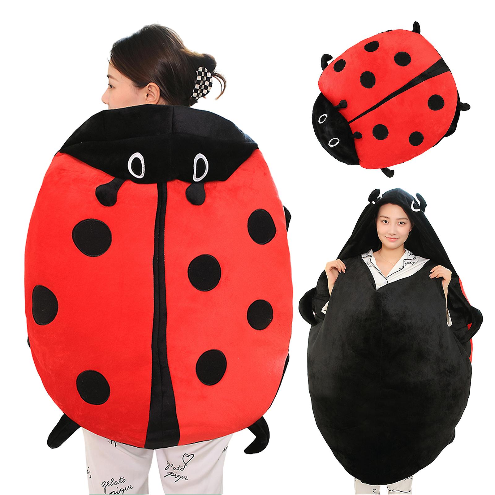 Wearable Ladybug Pillow Cute Warm Sleeping Wearable Plush Removable
