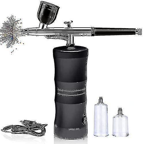Airbrush Kit With Compressor Portable Mini Air Brush Spray Gun With Compressor Kit Single-dual Action Paint Set-black