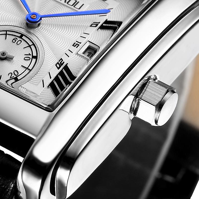 JewelryWe Orologio Donna Quadrato In Pelle – Numeri Romani E Zirconi, Movimento Al Quarzo, Vintage Ed Elegante, Regalo Per Lei
