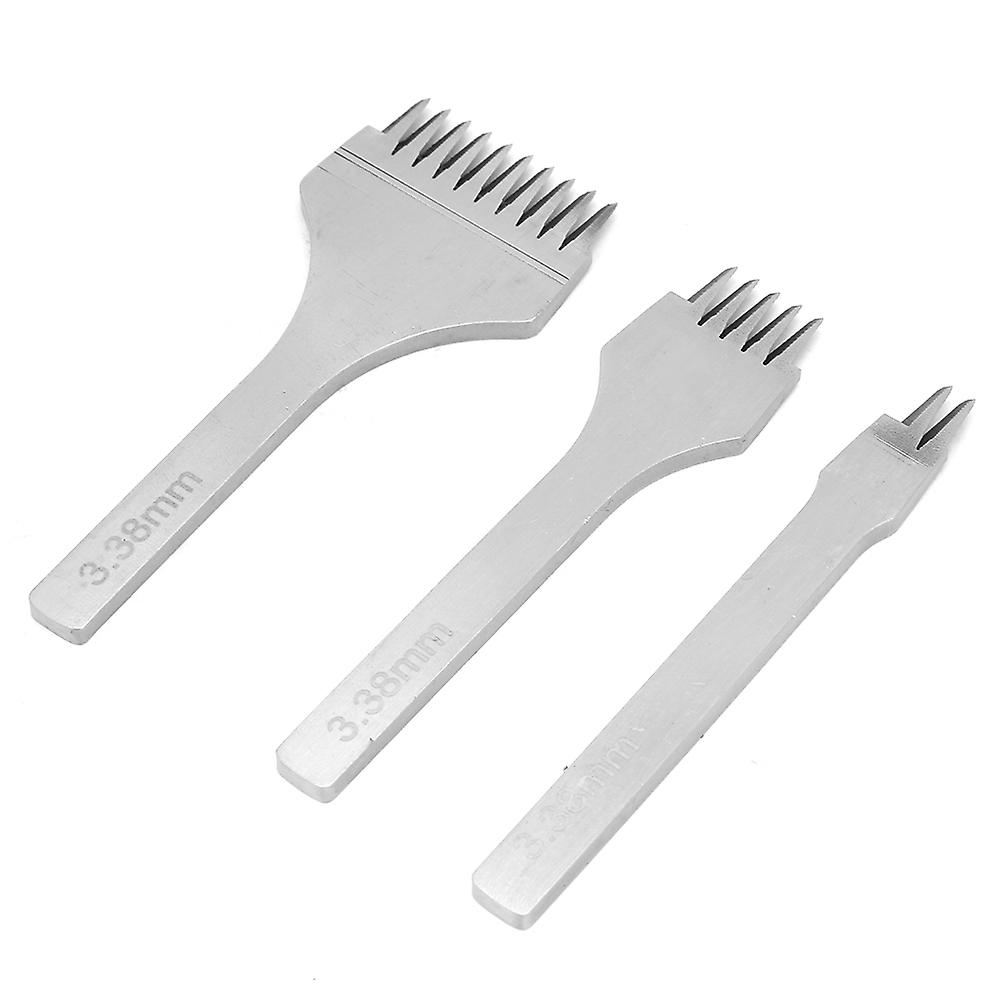 3pcs Leather Craft Chisel Set 2.7/3.0/3.38/3.85mm Punch Tool (3.38mm)