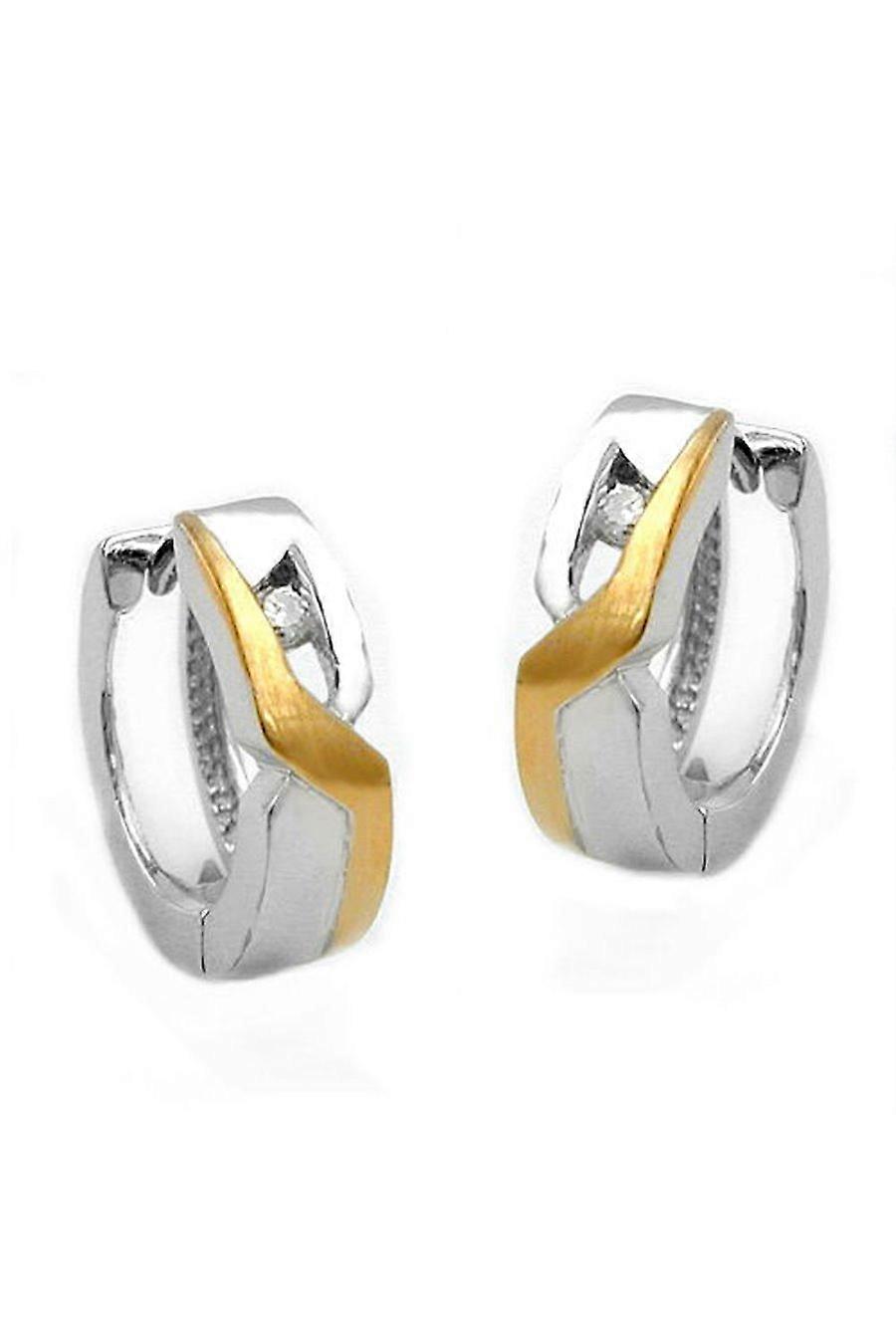 Hoop Earrings Two Tones Silver 925 - Gl93234