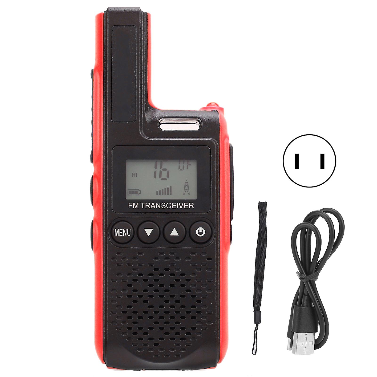 Mini Portable Walkie Talkie 99 Channels Long Range Two Way Radio Clear Sound Red