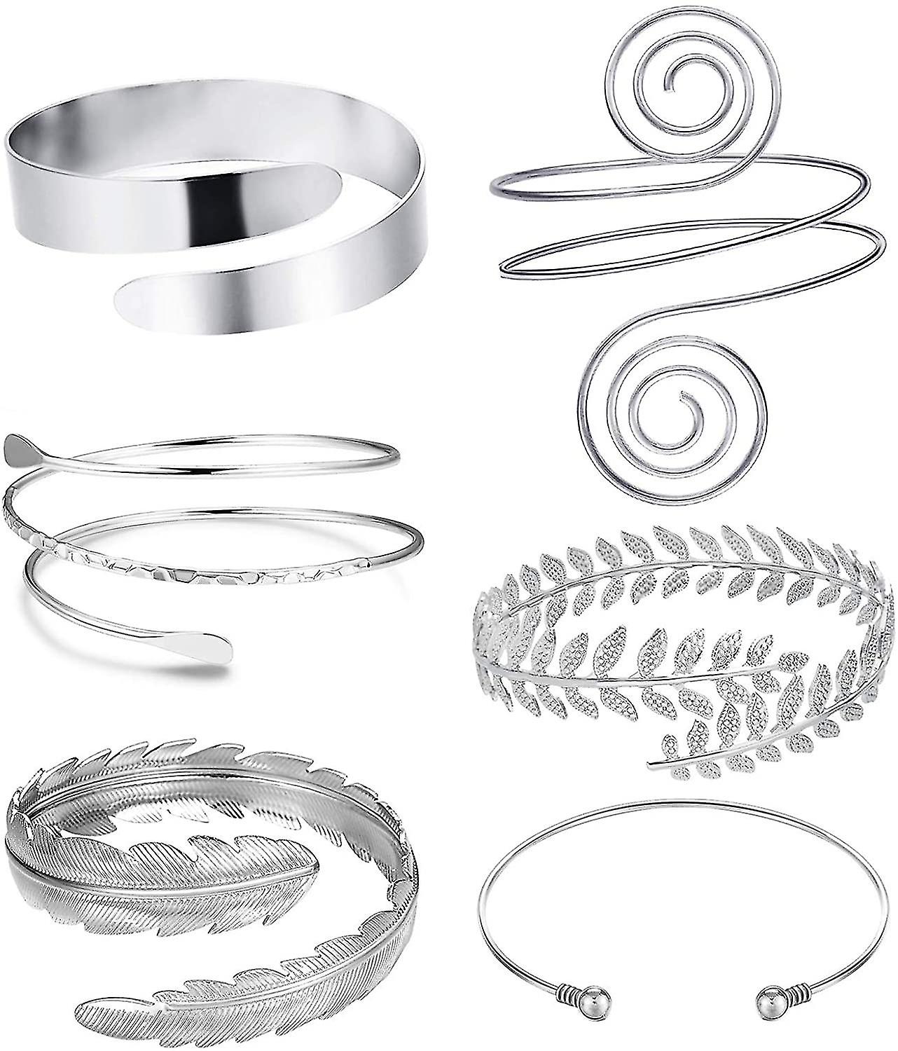 6 Pcs Arm Cuffs, Upper Arm With Cuff Bracelets,adjustable Armband Set
