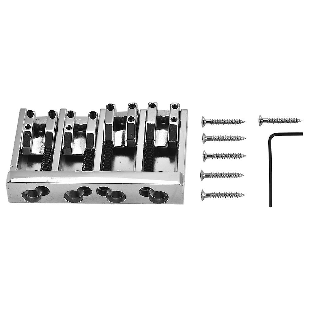 4-Saddle Electric Bass Bridge 84mm Metal Tailpiece Replacement Accessory