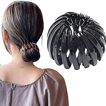 Bird Nest Shaped Hair Clips Vintage Geometric Hair Loops Ponytail Holder for Women Girls 1pc Black