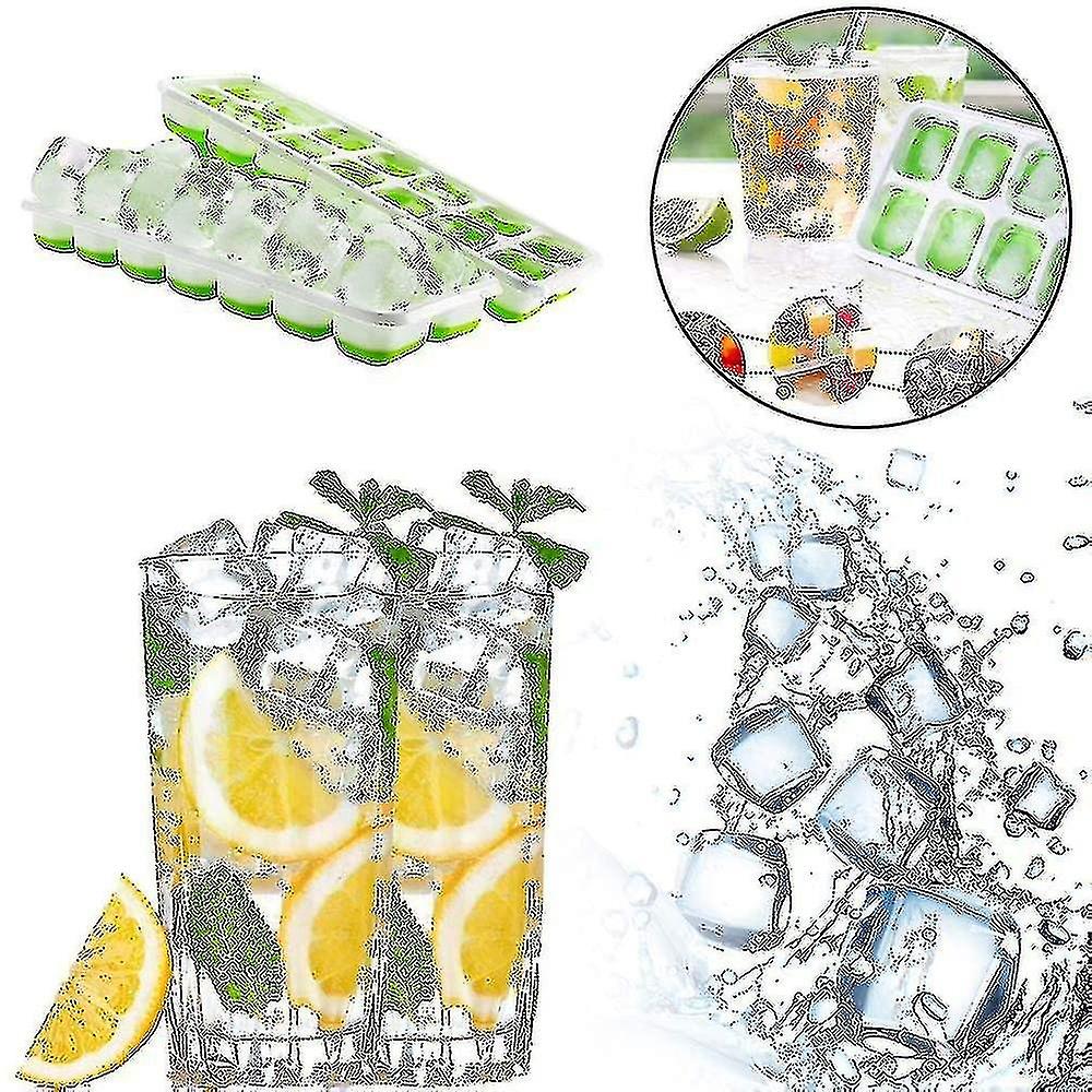 Silicone Ice Tray Summer Ice Box With Lid Ice Cubes 14 Grid Ice