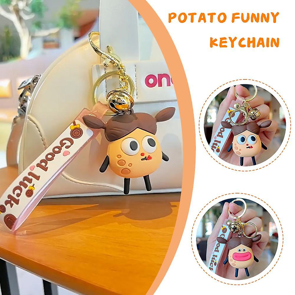 Fried Edamame Potatoes Decompression Squeeze Toy Ugly Cute Braids Pinch Keychain
