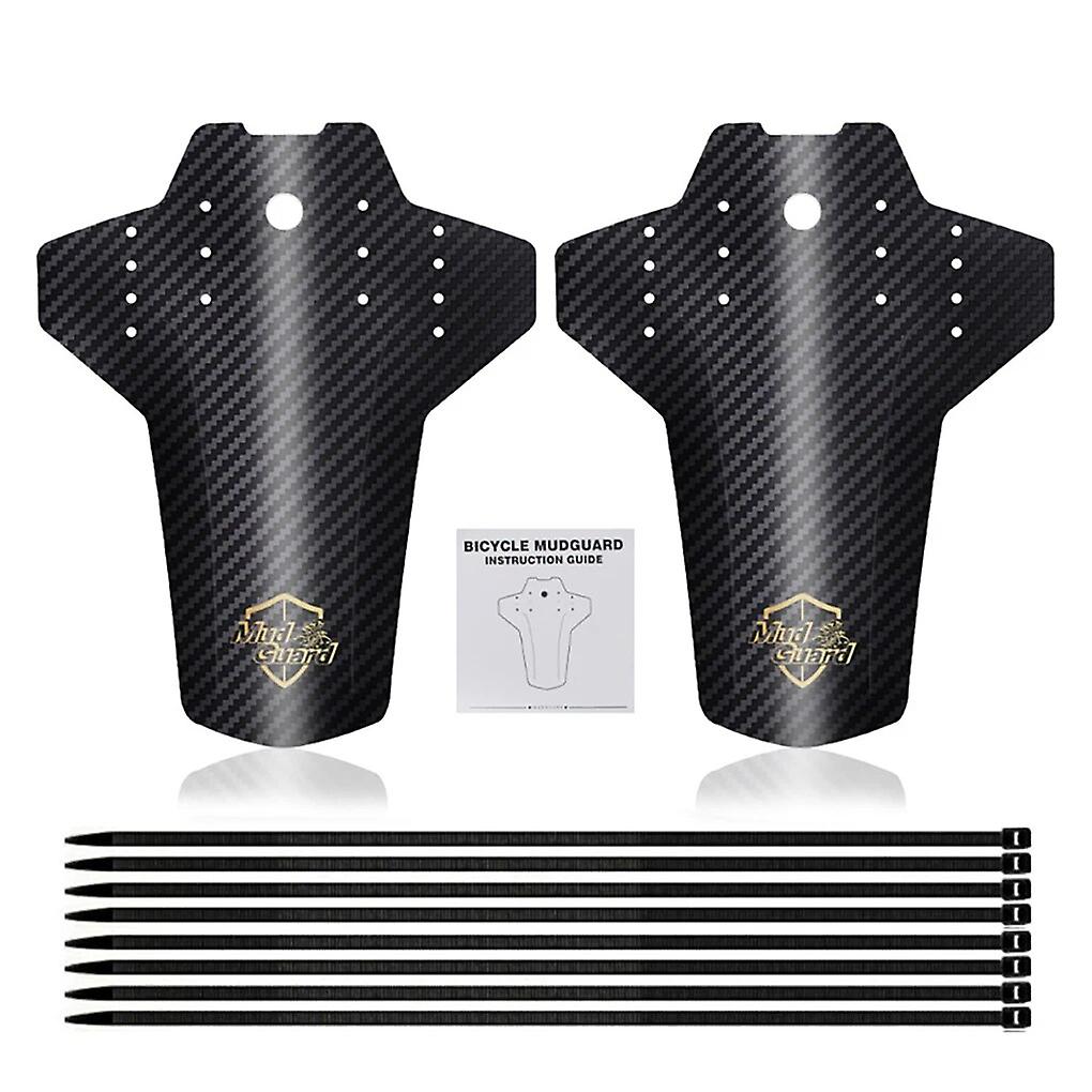 2 adet Bisiklet Çamurluk Plastik Dağ Bisikleti Karbon Fiber Desen Çamurluk Yol Bisikleti Dirtboard Bisiklet Çıkarılabilir Parçalar