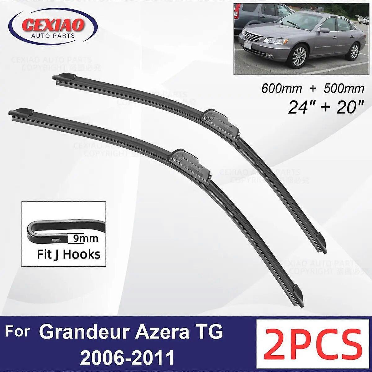 Car Wiper For Hyundai Grandeur Azera TG 2006~2011 Front Wiper Blades Soft Rubber Windscreen Wipers Auto Windshield 600mm + 500mm FN9U4474