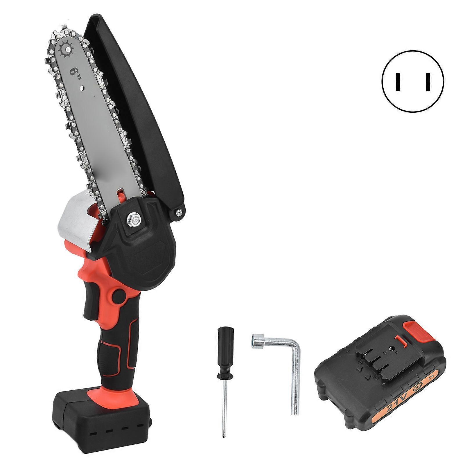 6in 21V Mini Chainsaw Brushless Portable 2000mAh Battery Powered 100V240V for Tree TrimmingUS Plug NO.8680