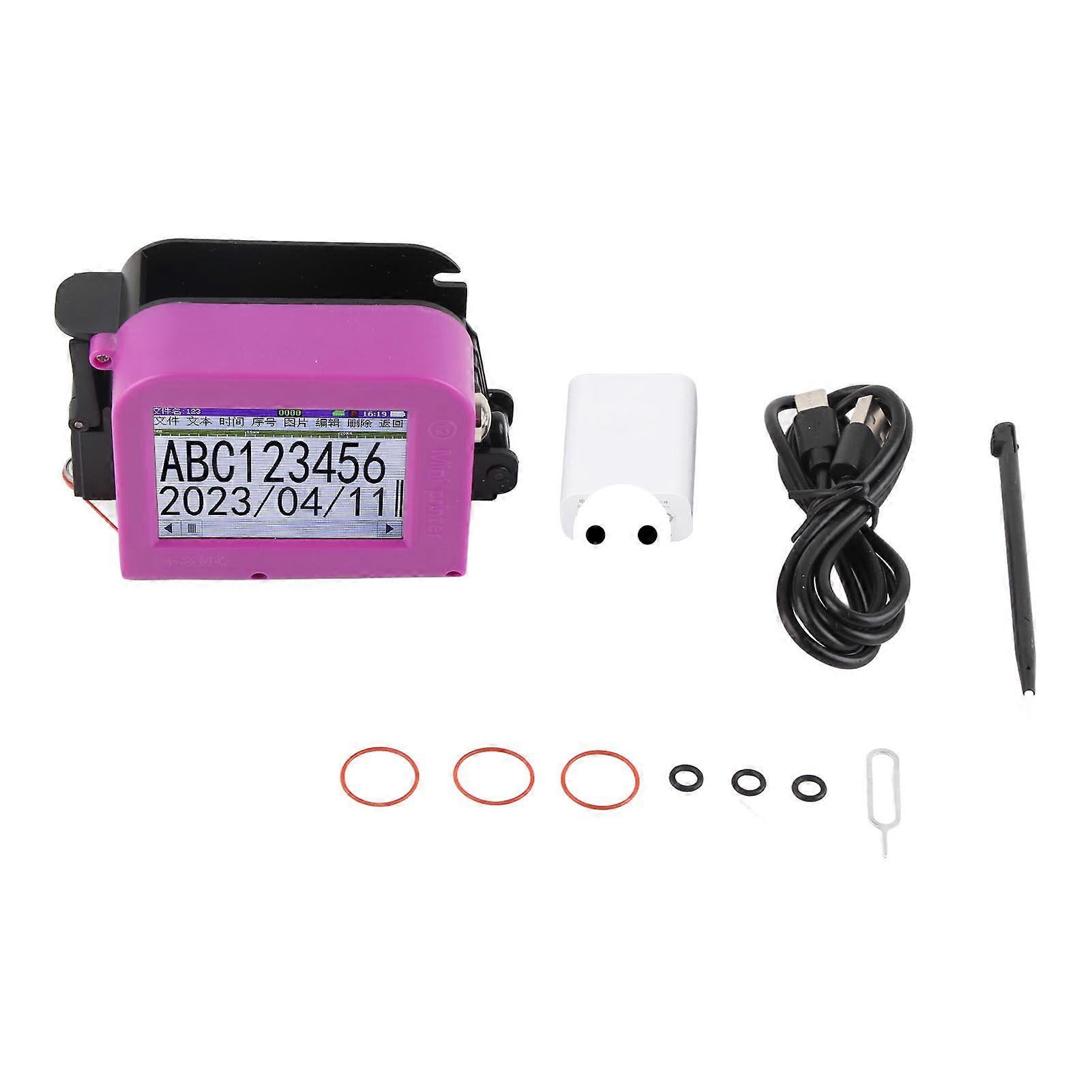 Handheld Inkjet Printer Portable LED Touch Screen Inkjet Coder for Logo Date Label 100240V No Cartridge NO.3258