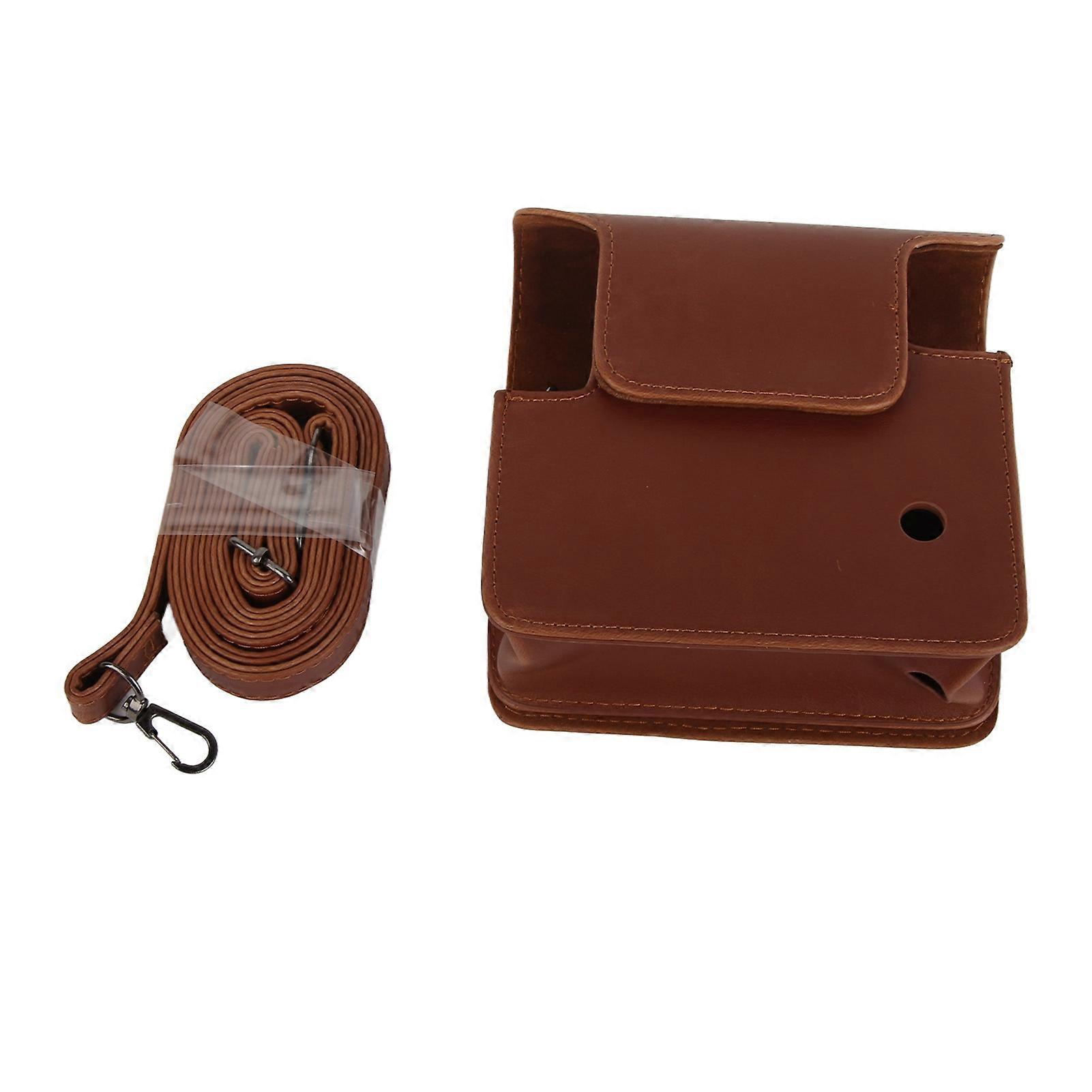 Protective PU Leather Camera Case Bag with Strap for Fujifilm Instax SQ6 (Brown) NO.0230
