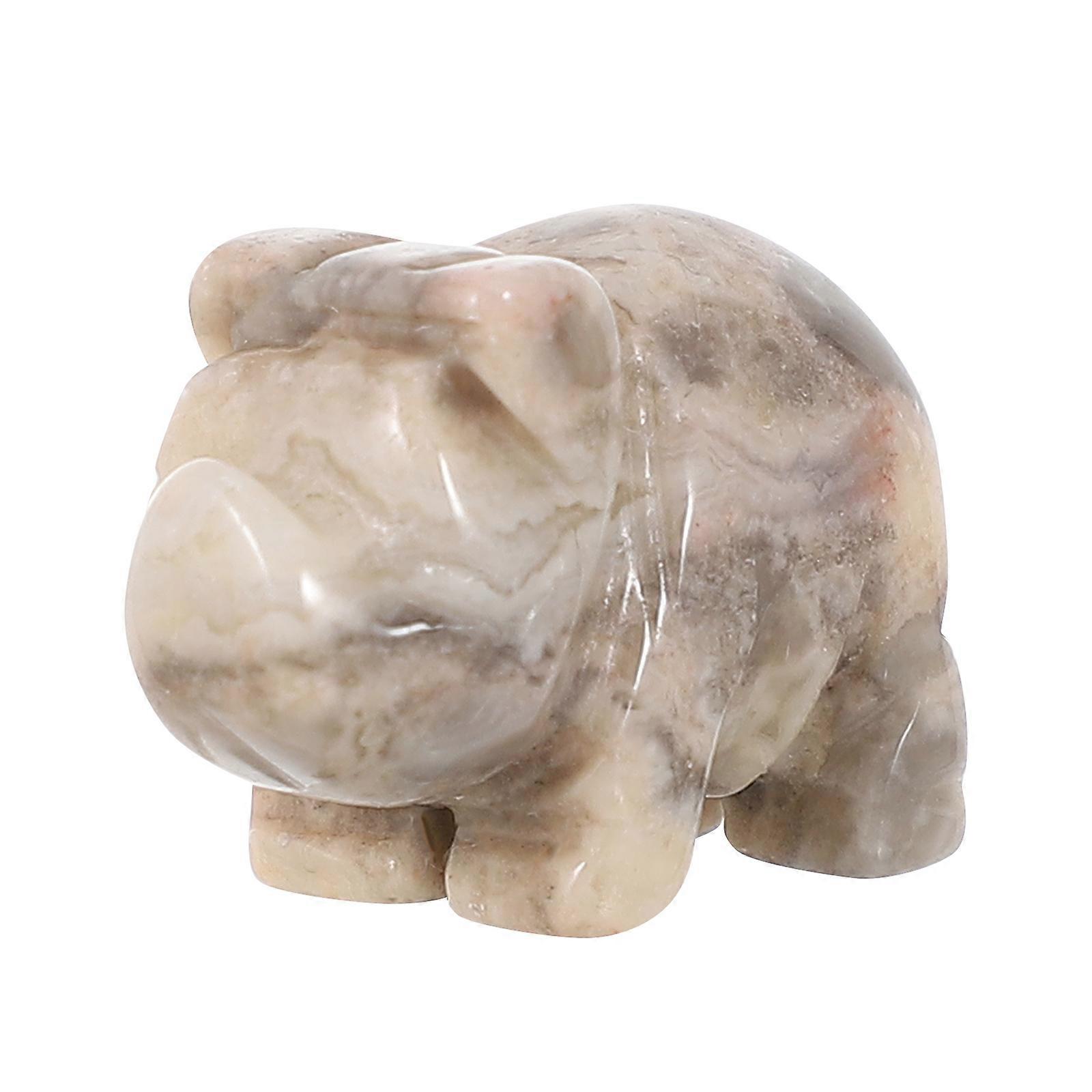 Natural Stone Piggy Adornment Exquisite Piggy Modeling Statue Lovely Piggy Figurine