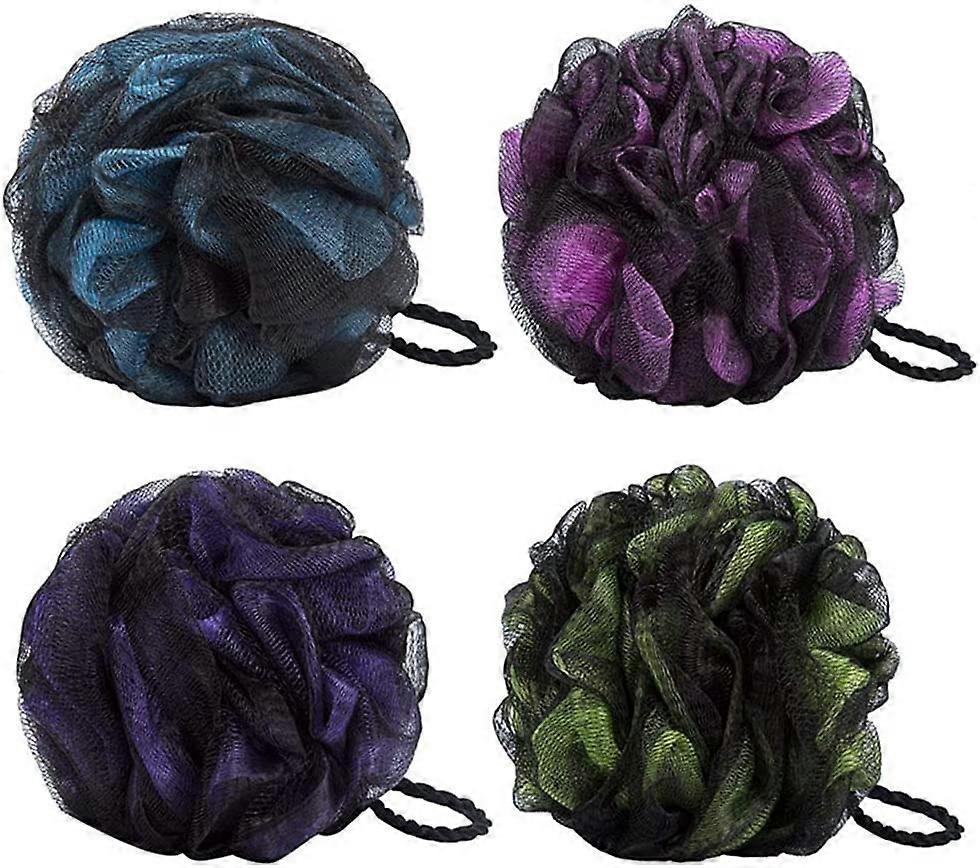 4 Pack Shower Sponge Bath Loofahs Cleansing Brush