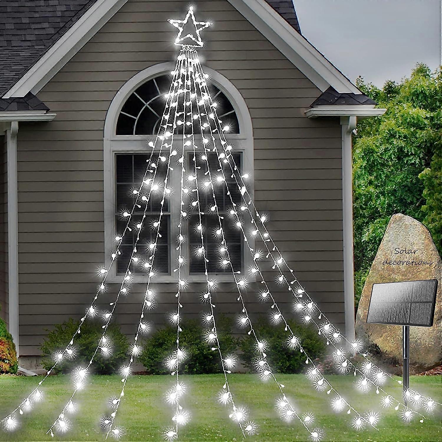 True white * star tree lamp * (solar energy)
