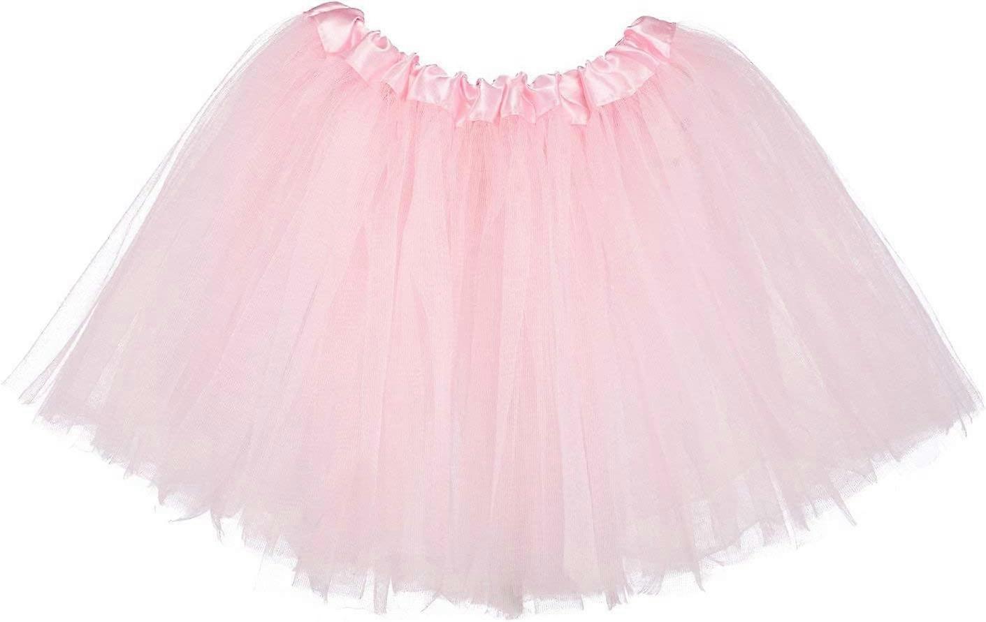 Ragazze Classico 4 Strati Tulle Tutu Mesh Tutu Gonna per Abito Da Partito (rosa)