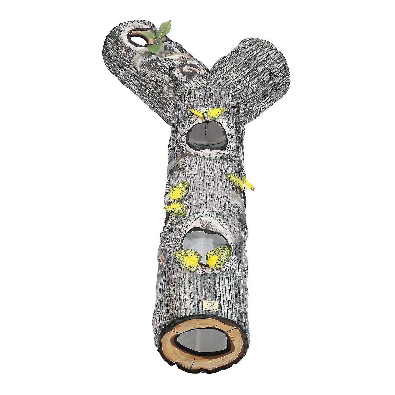 Collapsible Pet Tunnel Toy Kitten 3-way Indoor Play Tube Peek Hole Maze